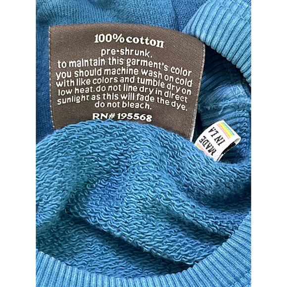 Big Bud Press Teal Blue Cotton Crewneck Sweatshirt XS Made In Los Angeles - Picture 7 of 8